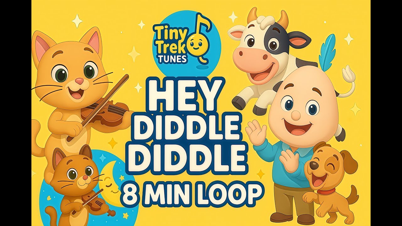 Hey Diddle Diddle | Nursery Rhyme Song for Kids | 8 MIN LOOP