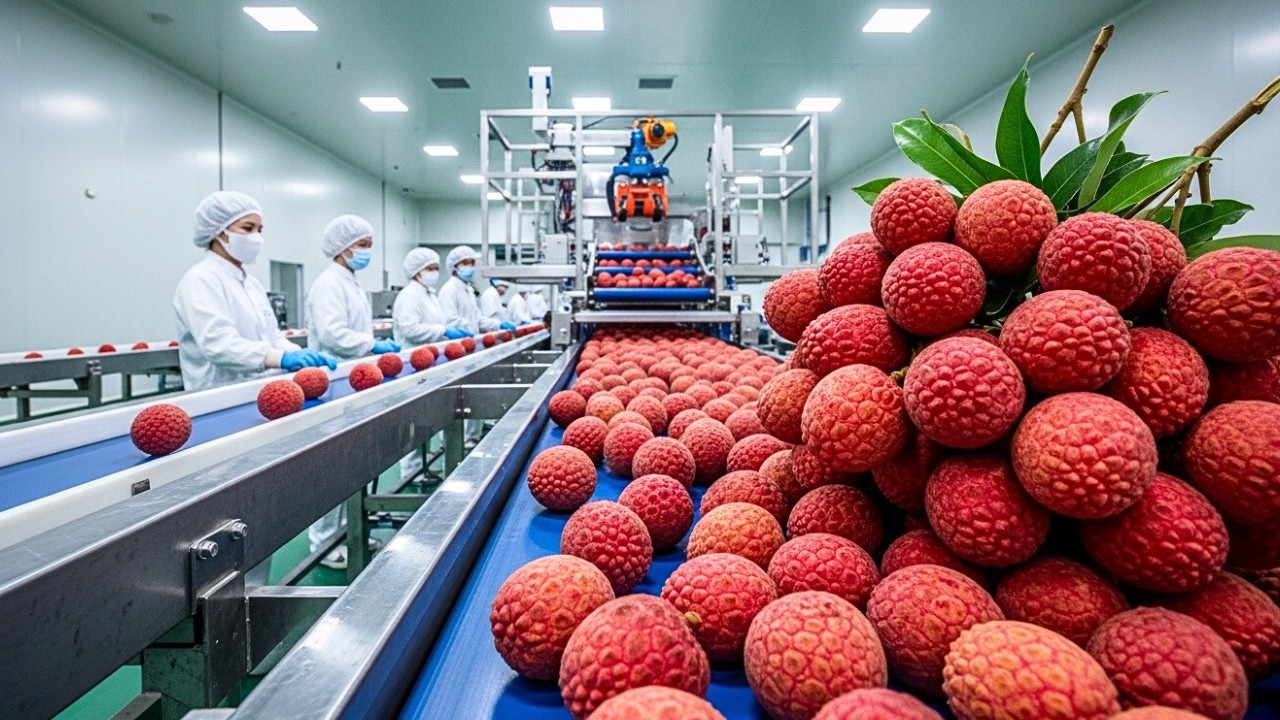 Bên trong nhà máy: Quy trình chế biến vải Lục Ngạn (Bắc Giang) xuất khẩu (Full quy trình)