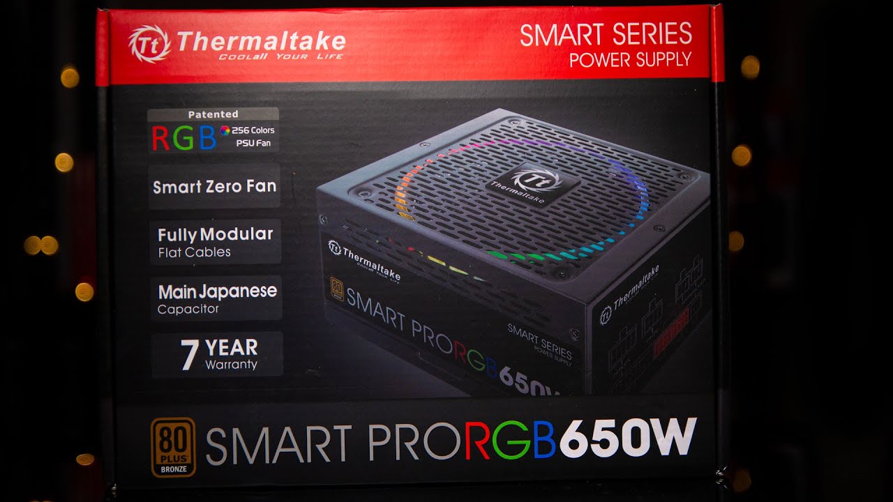 Thermaltake Smart Pro RGB 650W Fully Modular Power Supply Unboxing