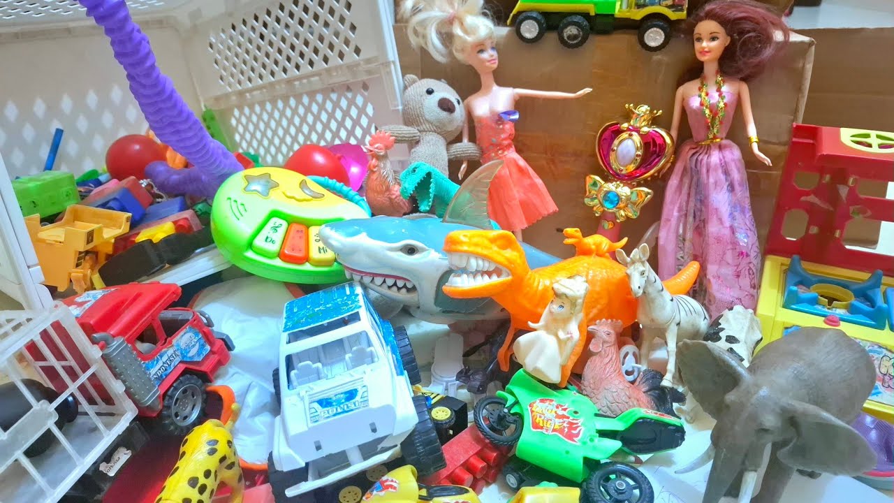 cleane up our toys ASMR  into cardboard box || Review