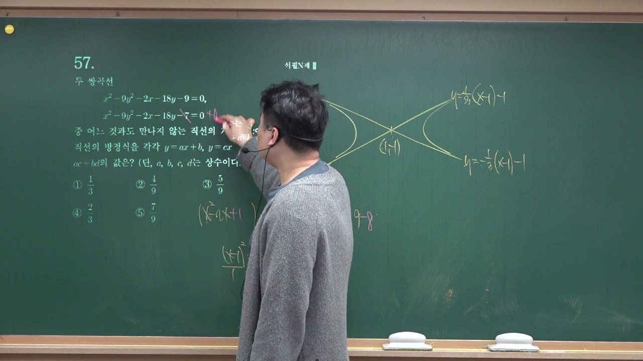 57 기하 모의고사 기출 쌍곡선 연습문제 석필학원 동탄 중간고사 대비