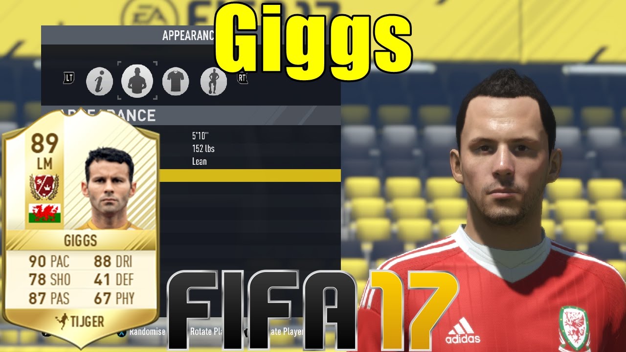FIFA 17 - Giggs - Virtual Pro Look A Like Tutorial ( with Stats )