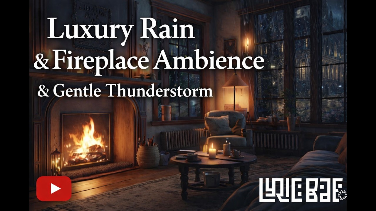 Luxury Rain ASMR 🌧️🔥 | Fireplace Ambience & Gentle Thunderstorm | Deep Relaxation | Lyric Bae
