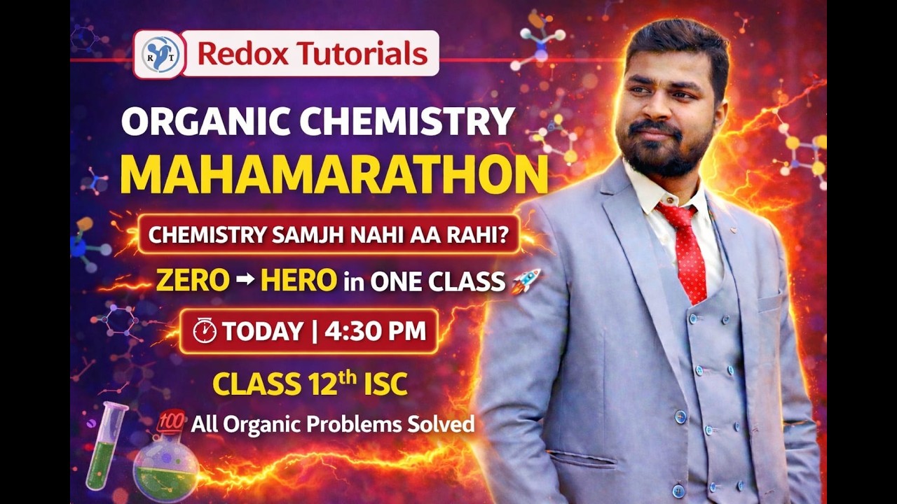 🔴 CLASS 12th CHEMISTRY | ORGANIC CHEMISTRY MAHAMARATHON | LIVE at 4:30 PM