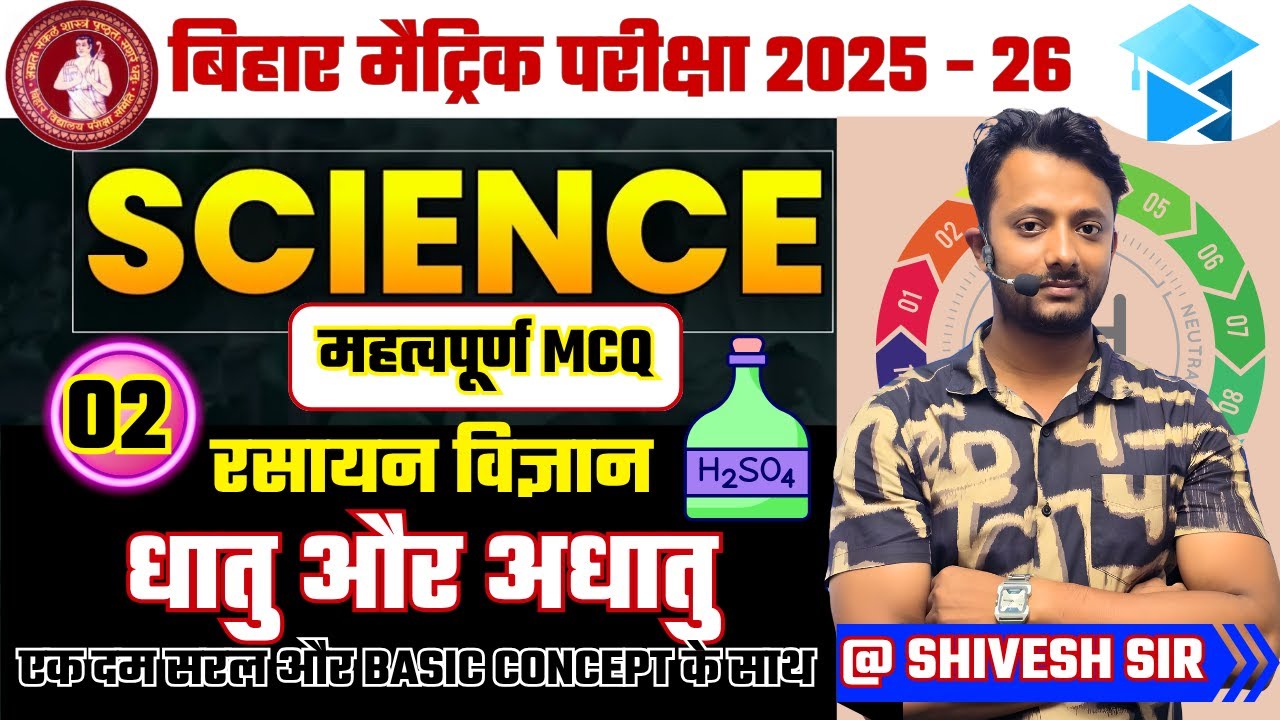 🔥 धातु और अधातु के 40 महत्वपूर्ण प्रश्नोत्तर | Metal and Non-Metal Important Questions | BY SHIVESH