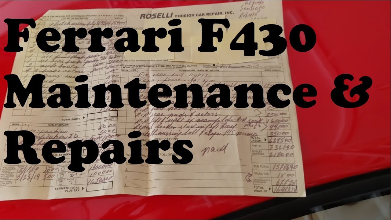 Repair & Maintenance Costs - 2006 Ferrari F430 Berlinetta