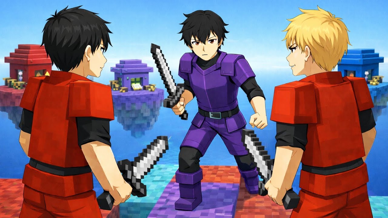 Bed Wars 3 mas eu enfrentei DOIS INIMIGOS DE UMA VEZ