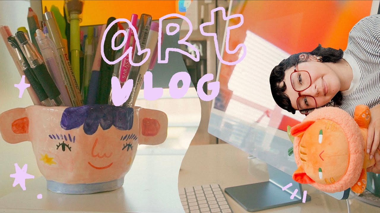 handbuilt ceramics, new plushy design and getting a new imac! / artist studio vlog