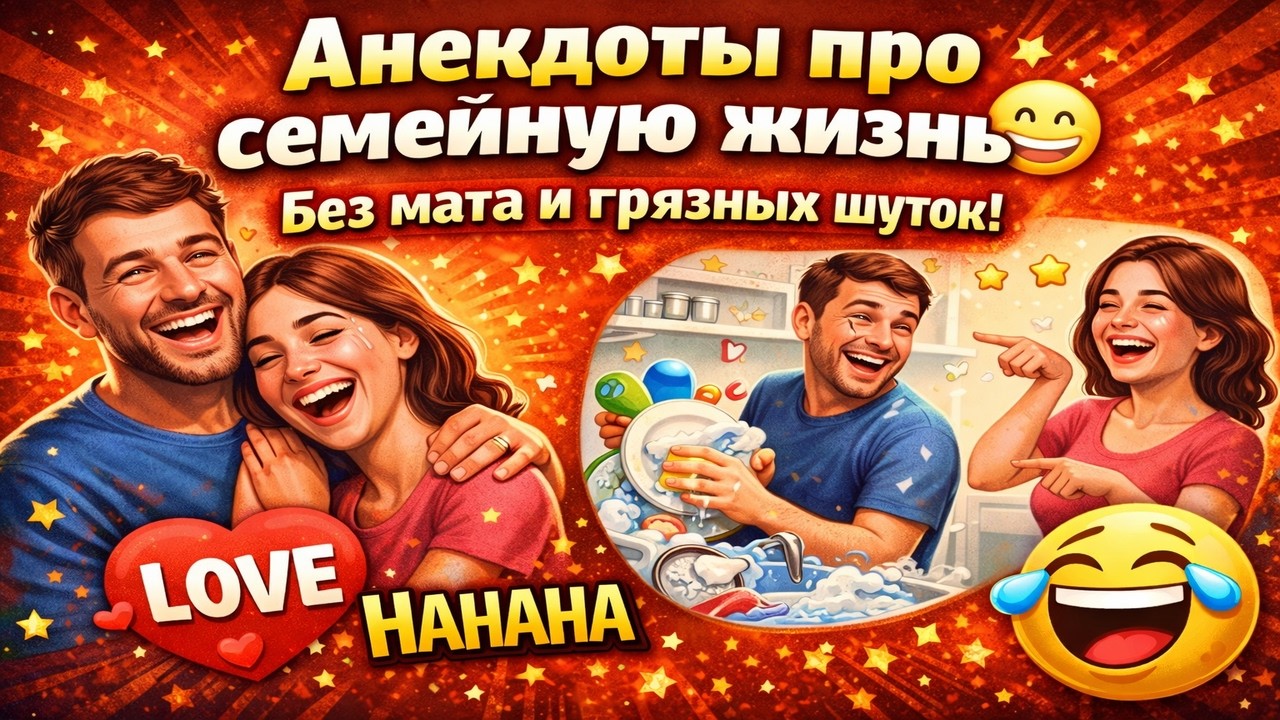 Анекдоты про семейную жизнь 😄 Без мата и грязных шуток!