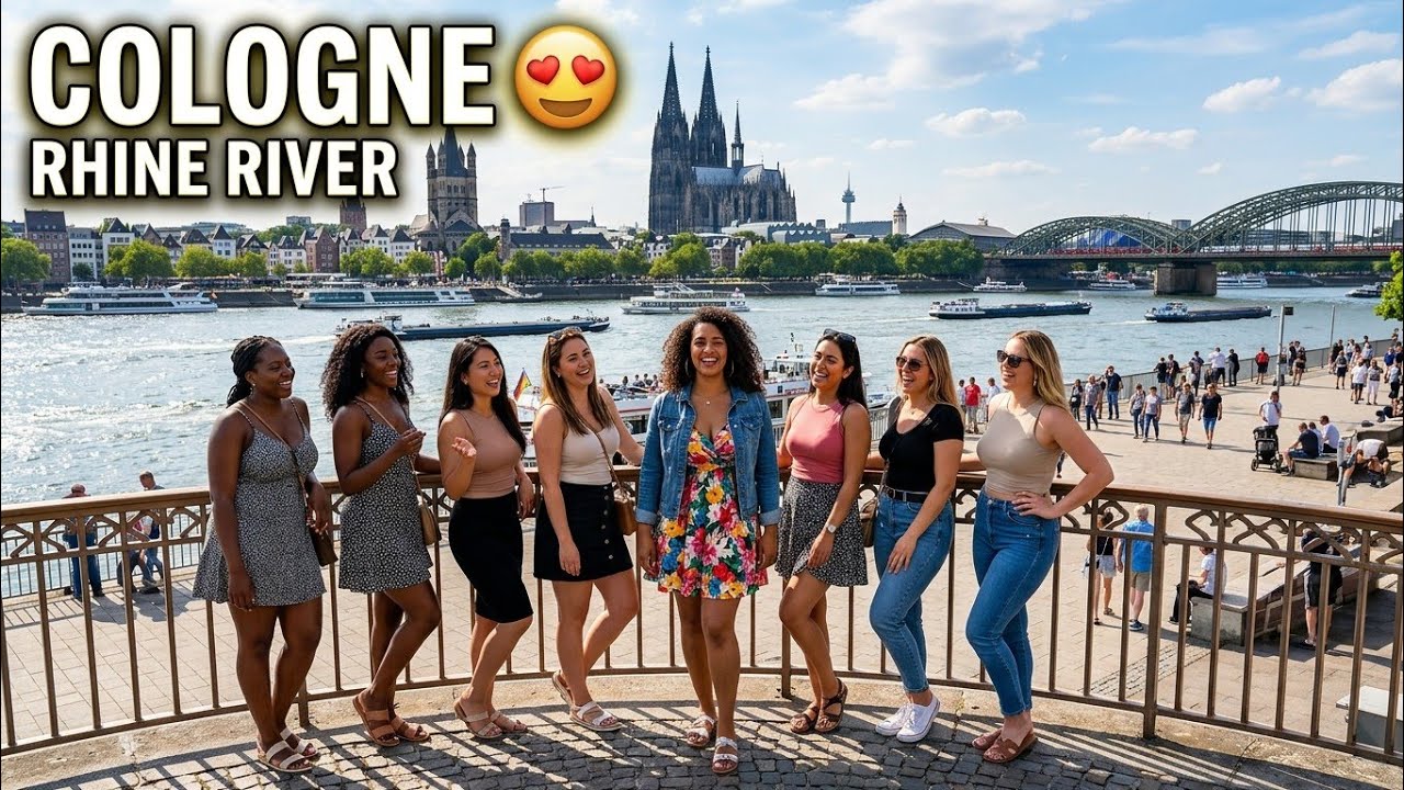 Cologne 4K Walking Tour – Rhine River, Philharmonie & Scenic Views