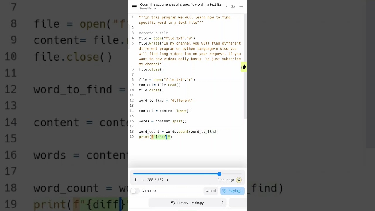 count specific word in text file #python #coding