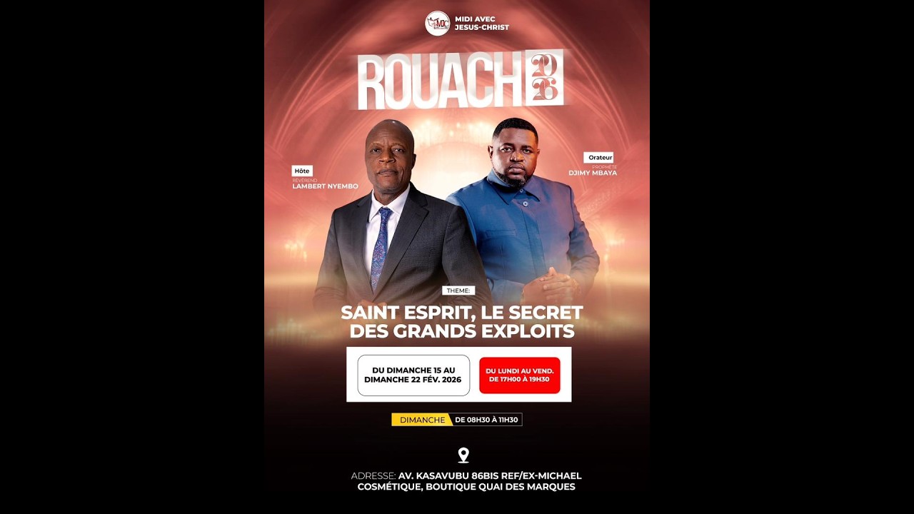 LIVE  ROUACH 2026 // PROPHETE DJIMY MBAYA // JOUR 5