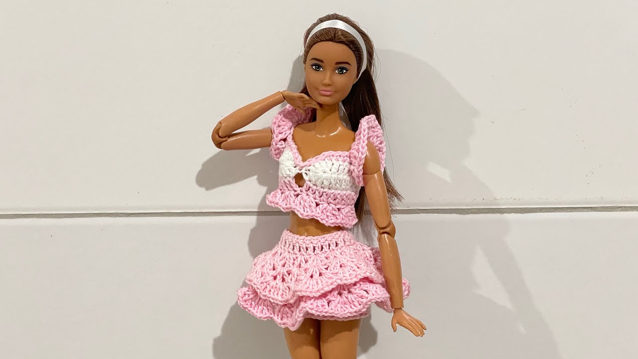 Como fazer top com babados para Barbie em crochê parte 2
