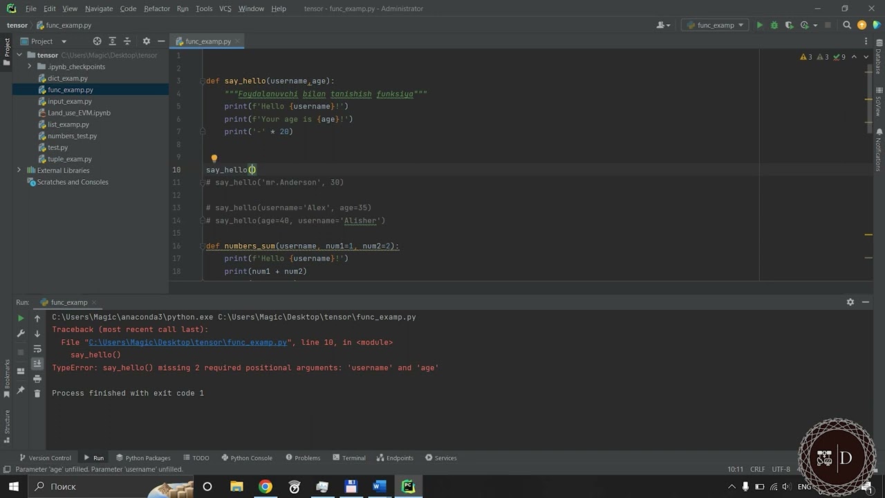 Python funksiya def()