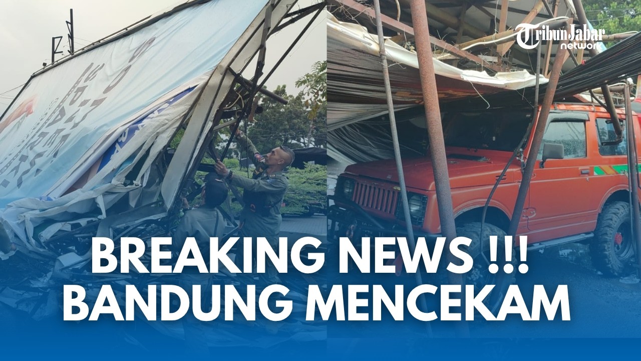 BREAKING NEWS !!! Bandung Kembali Mencekam Dilanda Hujan Angin Reklame Raksasa Roboh