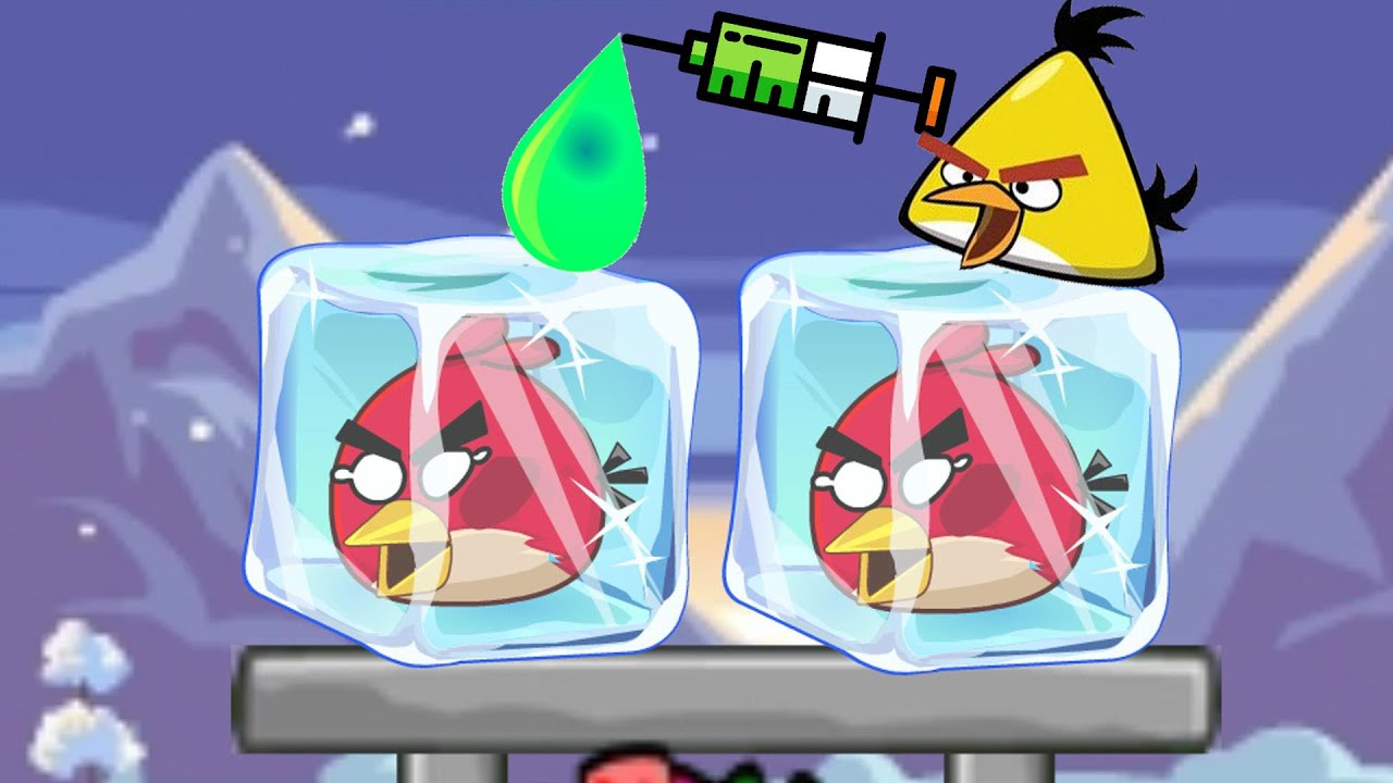 Angry Birds Frozen - UNFREEZE ALL THE ANGRY BIRDS BY DRAWING THE WATER WAY TO RESCUE WITH WATER!