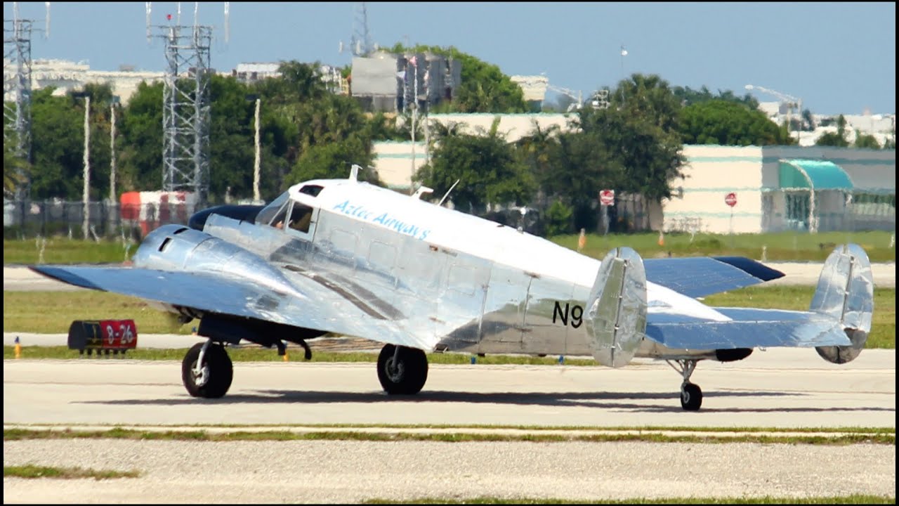 ~Vintage~ Twin Beech 18 Takeoff from Ft. Lauderdale Executive [Runway 8] 5/24/13