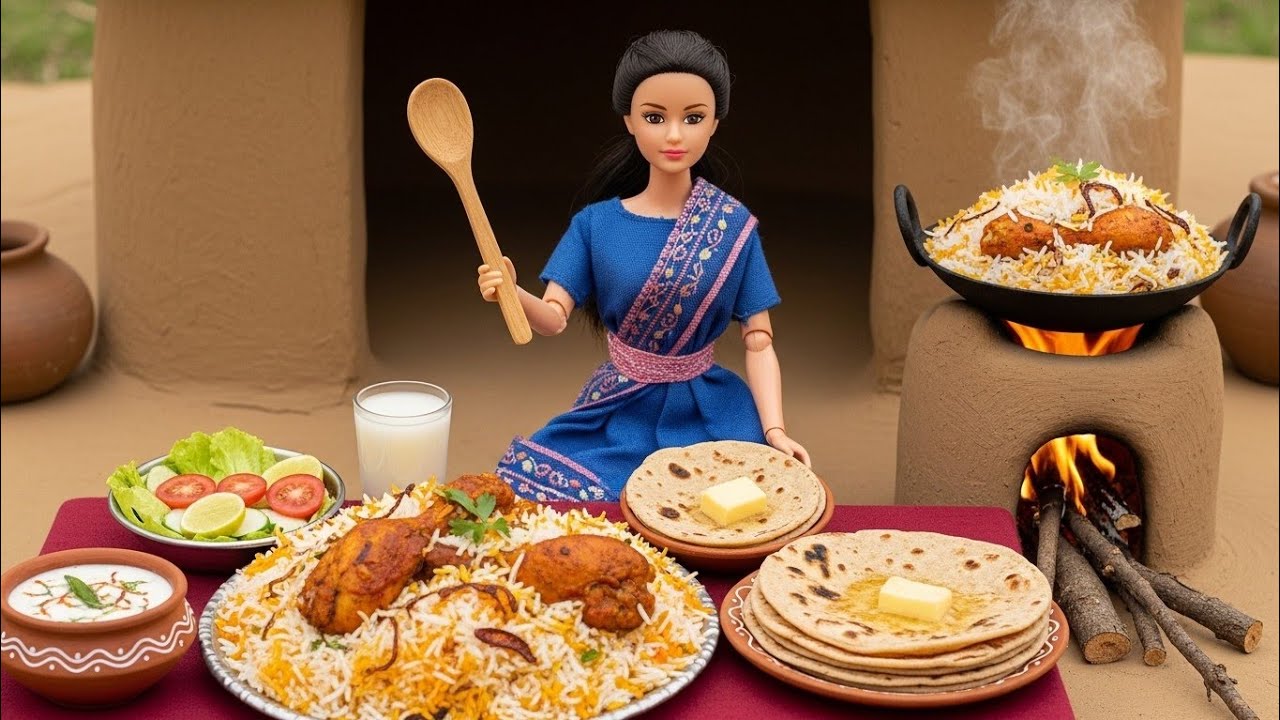 Miniature Doll Chicken Biryani Cooking ASMR | Indian Village Tiny Kitchen  Feast#miniaturecooking 
