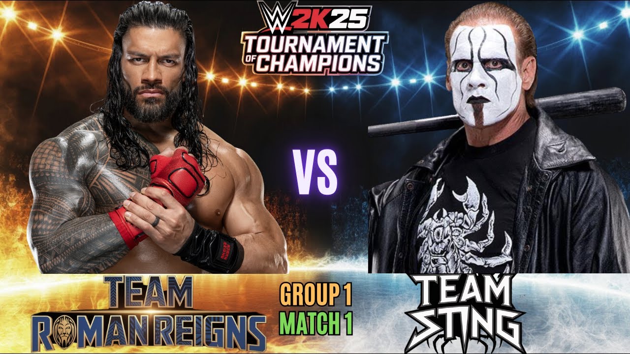 Team Roman Reigns vs Team Sting | WWE 2K25 Tournament of Champions | Group 1 | Match 1 |