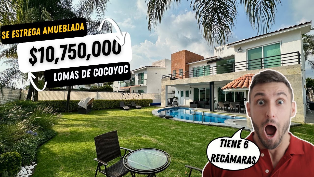 Casa con 6 recámaras y se entrega con muebles | Lomas de Cocoyoc | $10,750,000