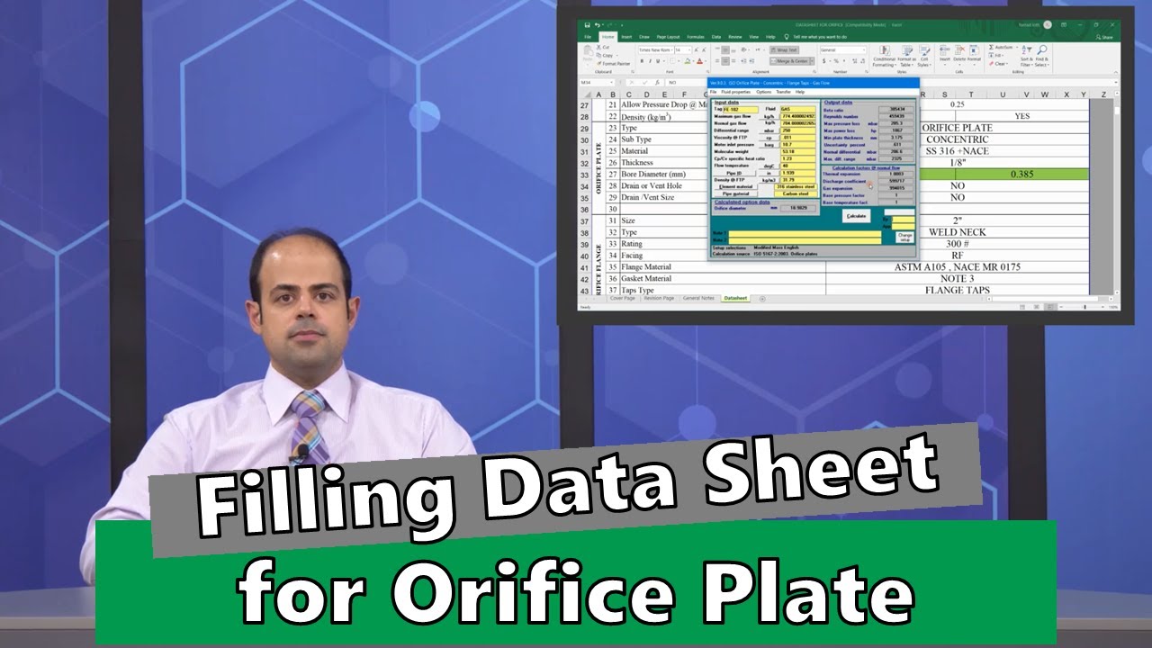Filling Data Sheet for Orifice Plate