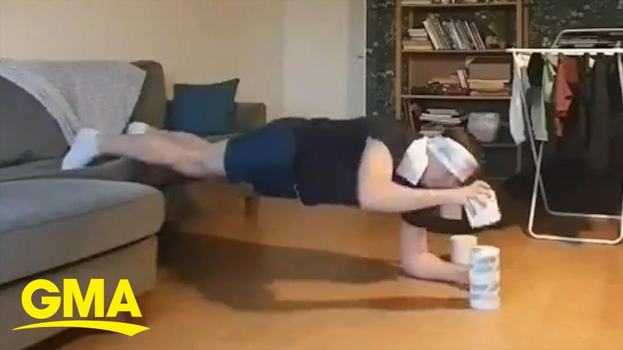 Man&rsquo;s funny toilet paper workout during coronavirus lockdown is the inspo we all need