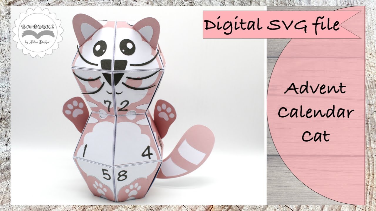 Adventskalender Katze SVG * Anleitung zur Plotterdatei / Schneidedatei SVG Datei