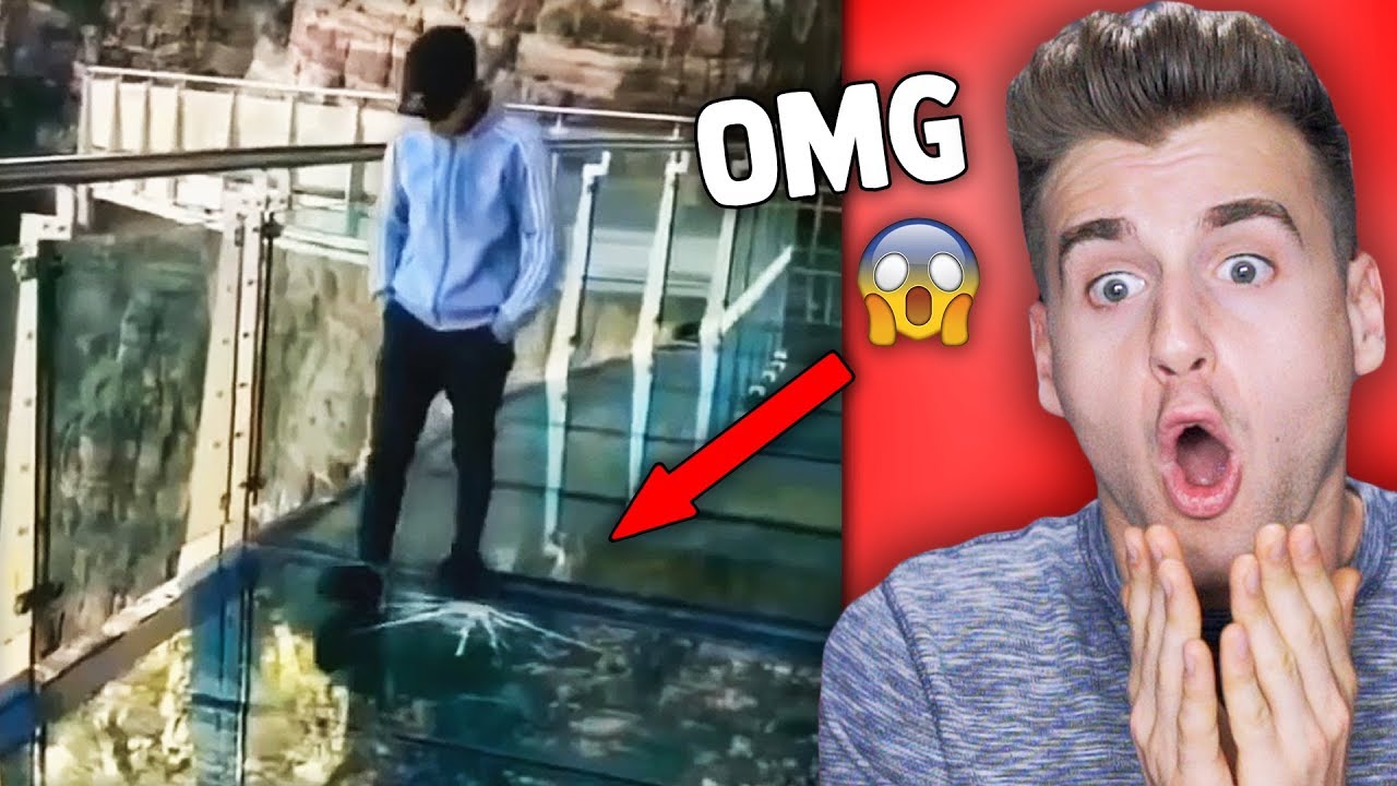 Glass Bridge Cracks Under Tourist's Feet!