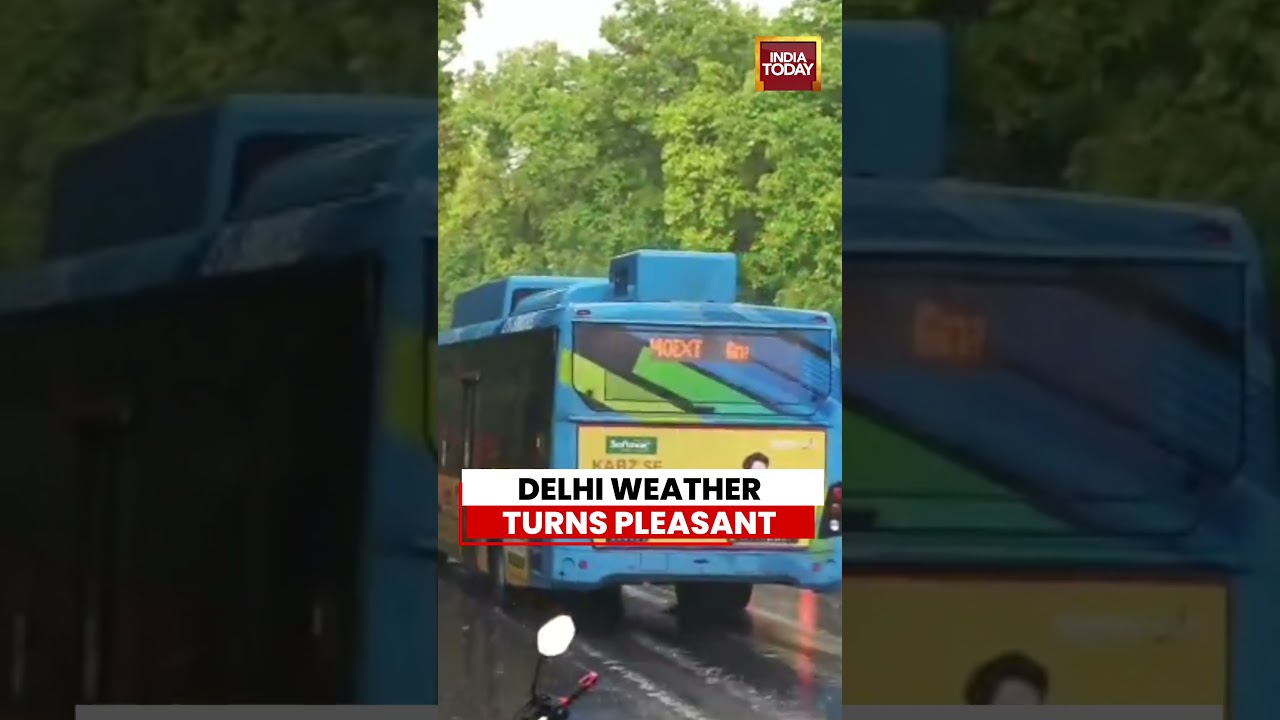 Heavy Rain Brings Pleasant Weather Change in Delhi | Delhi Receives Rain