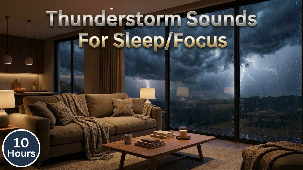 Heavy Rain and Gentle Thunder | 10 Hours Deep Sleep and Anxiety Relief ASMR