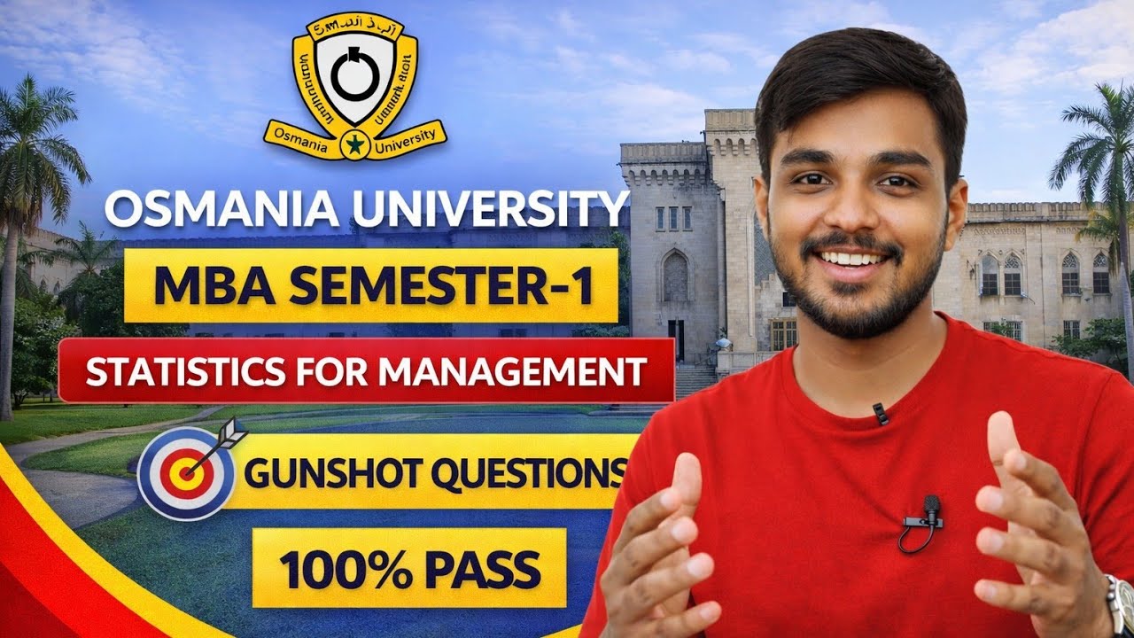 SFM | Statistics for Management | MOST IMPORTANT QUESTIONS | MBA SEM–1 | OU @santhoshbachuwar2987