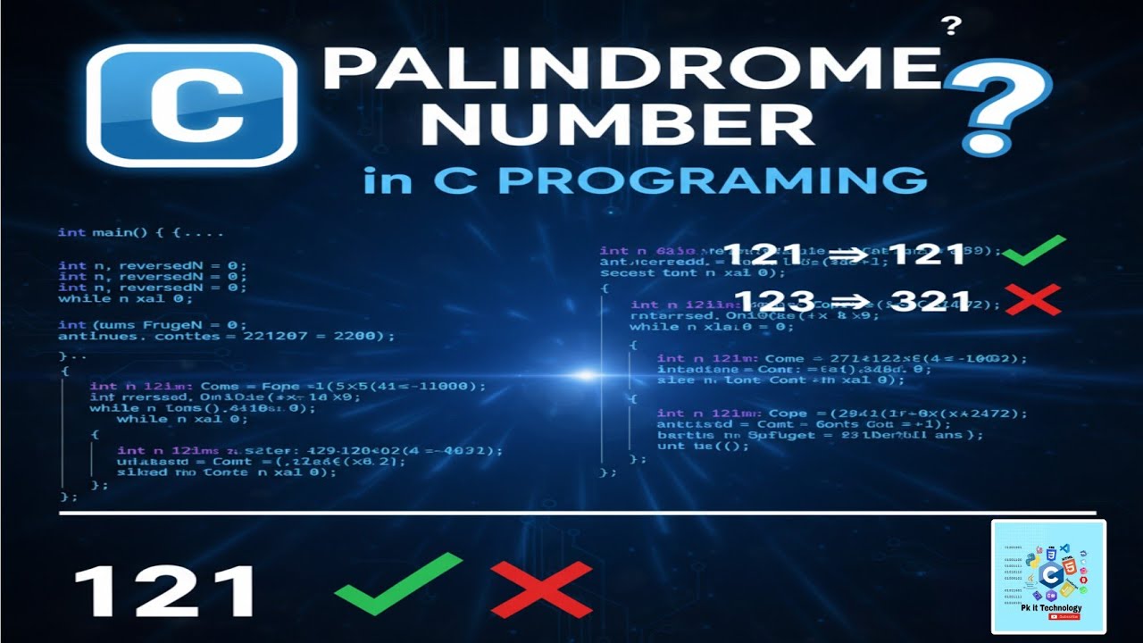 Palindrome number in c programming ❓ || c programming ❓#clanuguage#cprogramming 
