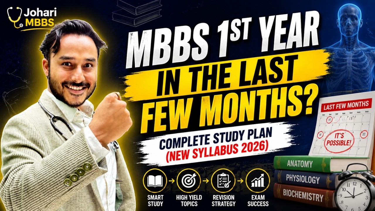 How to Study MBBS 1st Year in Last Months | Complete Study Plan for New Syllabus 2026 | Johari MBBS