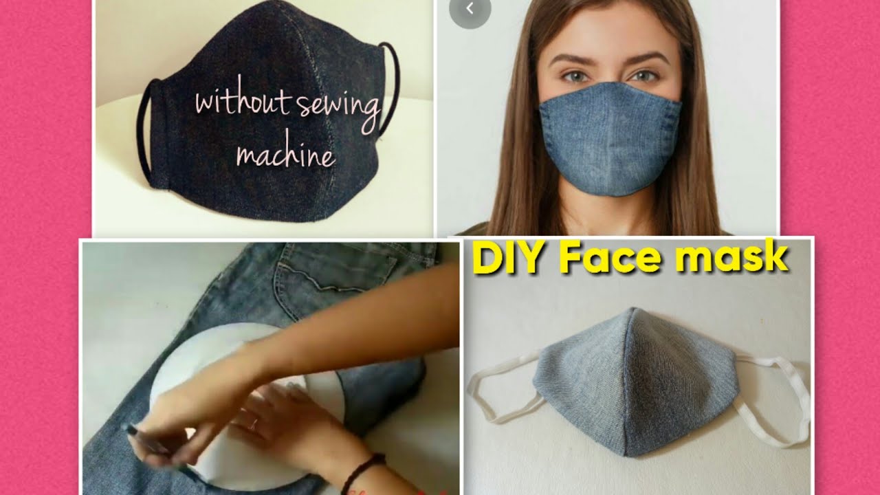 How to Make Face Mask without Sewing Machine/upcycled jean/Just in 5mins.