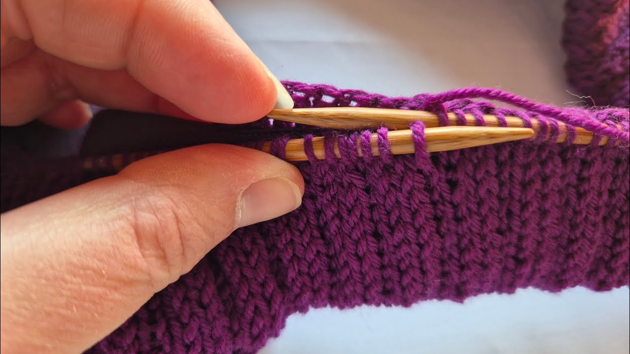 The Woolly Knitter: Breitechniek omgevouwen boord breien. 
