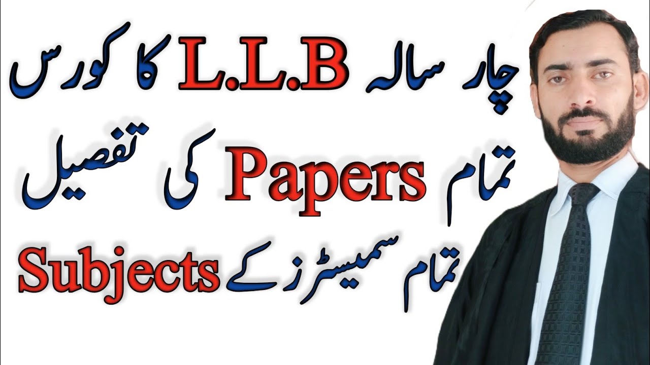 How many Subjects and papers in LLB 4 years Degree? Details of Papers Samaster wise names of books