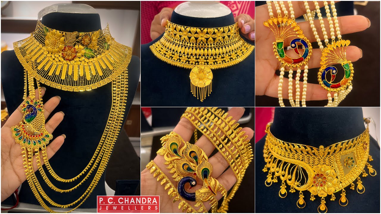 PC CHANDRA gold choker necklace under 15 gram | গলাভরাট বিয়ের চোকার 🔥 । gold lahari necklace designs