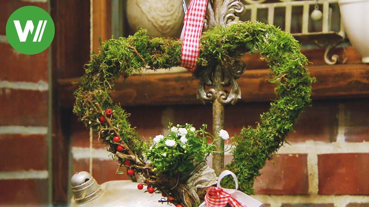 Herzen aus Moos - Bastelideen vom Land!