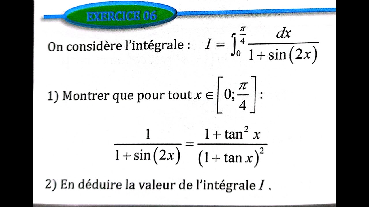 Calcul intégral 2 bac SM Ex 6 et 7 et 8 et 9  page 274 Almoufid