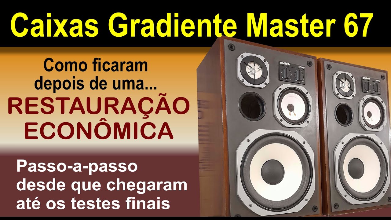 Caixas Gradiente Master 67 - Como elas ficaram depois de uma restauração econômica