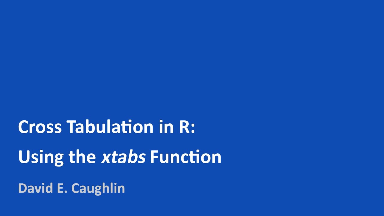 Кросс-табуляция в R | Использование функции xtabs