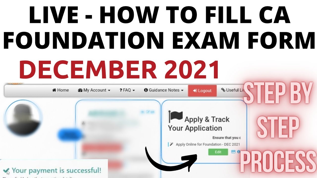 HOW TO FILL CA FOUNDATION EXAM FORM DECEMBER 2021EXAMS - ICAI | LIVE PROCEDURE