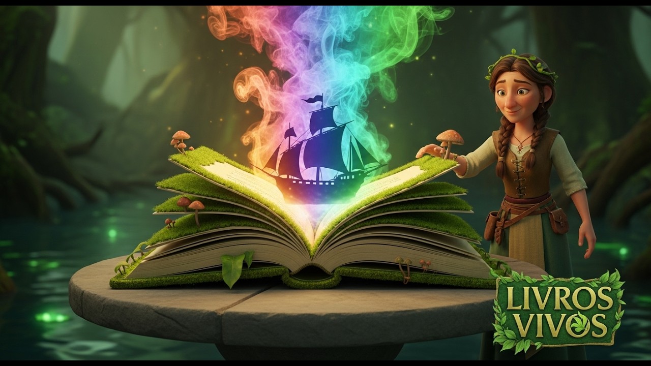 A Biblioteca na Floresta Inundada 📖 Sons de Água e Musgo para Dormir
