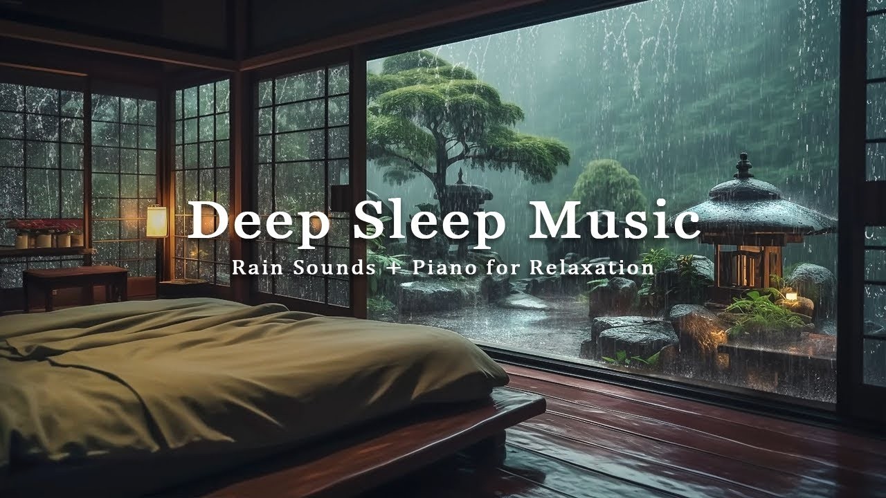 Fall Into Deep Sleep Instantly – Calm Piano & Rainstorm Sounds
