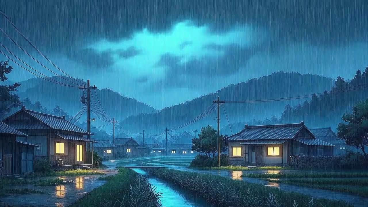 Rain Sounds with Lofi for Study in a Soft Korean Rainy Night When You Can’t Focus 😌