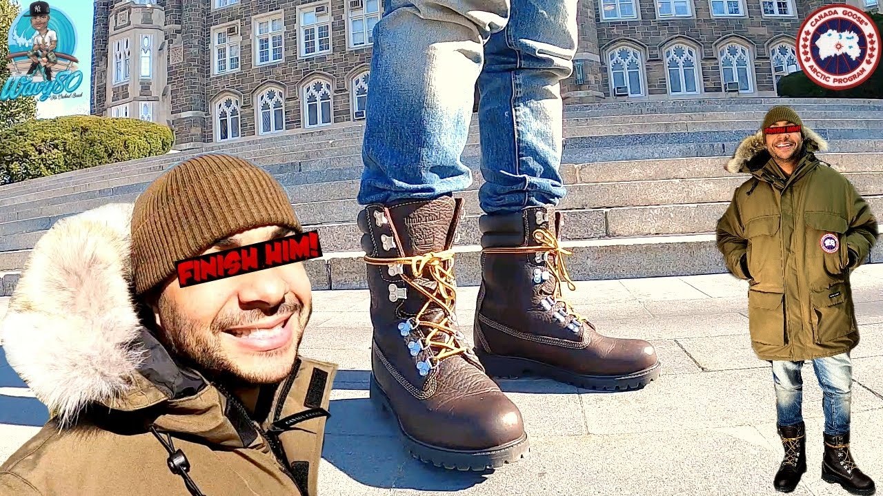 CANADA GOOSE NYC COLD WEATHER TEST | TIMBERLAND 40 BELOW SUPER BOOT HEEL DRAG