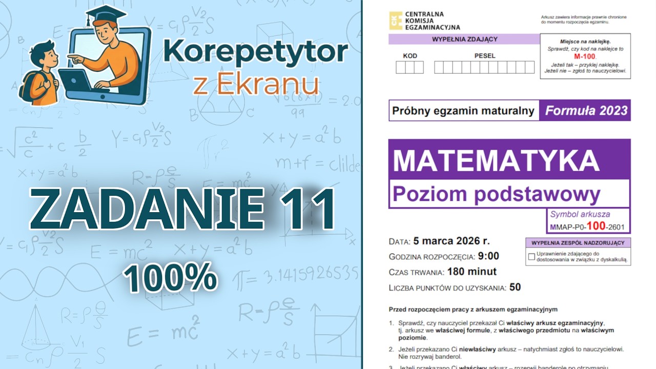 Zadanie 11 - Matura Podstawowa Próbna 2026 | Wykresy funkcji