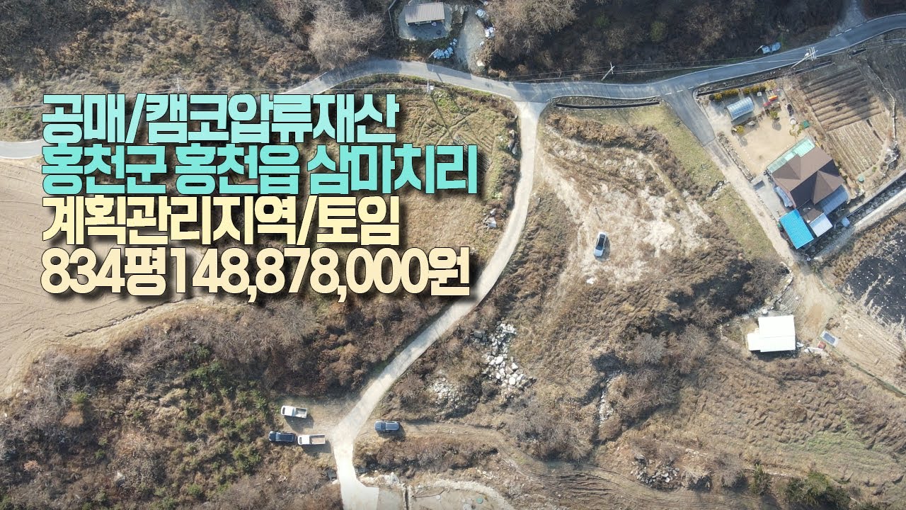 [!취소!]공매｜강원도 홍천군 홍천읍 삼마치리 811번지/임야(토임) 834평/최저가 148,878,000원