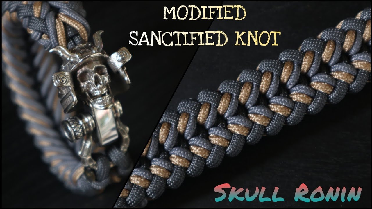 HOW TO MAKE MODIFIED SANCTIFIED KNOT USING TACTICAL CORD , PARACORD BRACELET WITH BEAD AND SHACKLE