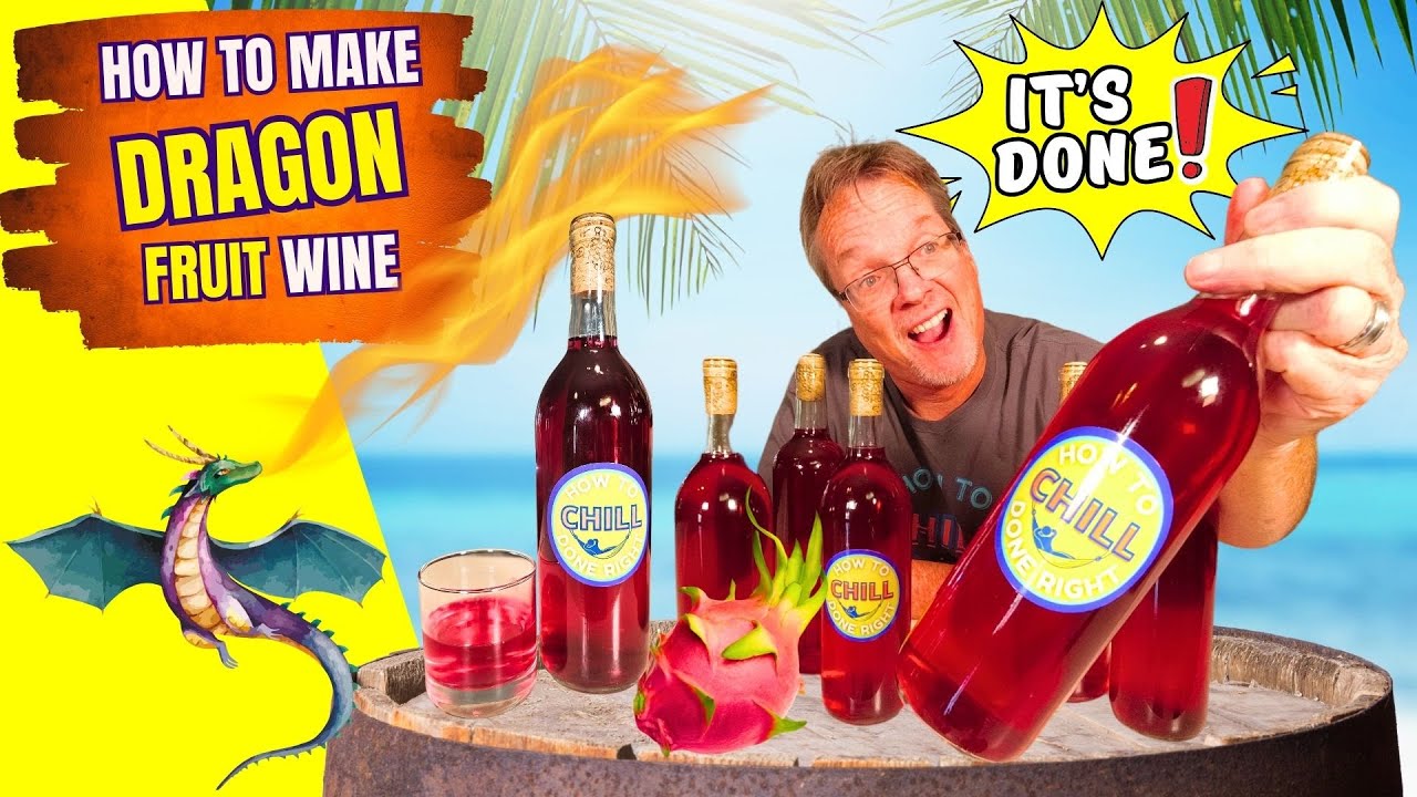 How to Make Dragon Fruit Wine - Finish and Bottle - Fruit Wine from a Dragon Fruit